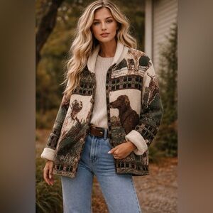 Vintage Hunting Dogs Tapestry Jacket